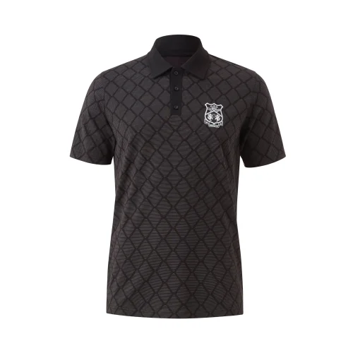 Wrexham Black Pattern Polo Shirt - S Image 1