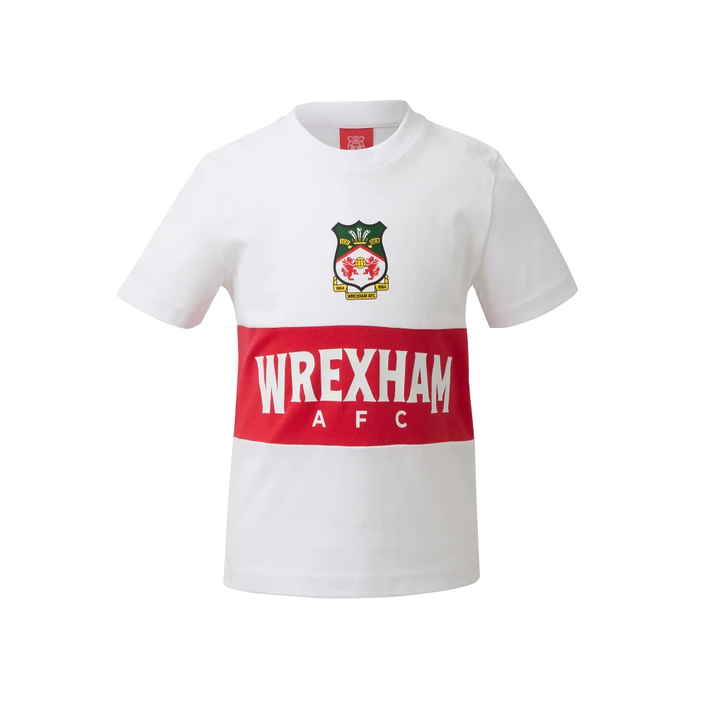 Kids Wrexham White Logo T-Shirt - 2-3yrs Image 1