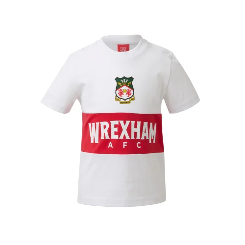 Kids Wrexham White Logo T-Shirt - 2-3yrs Image 1